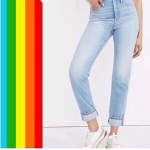 MADEWELL Classic Straight Jeans in Sayles Wash Pride Rainbow Selvedge Edition 25